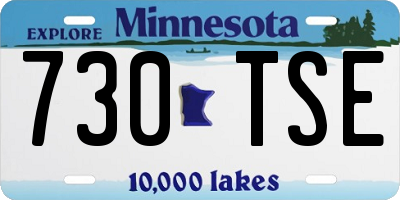 MN license plate 730TSE