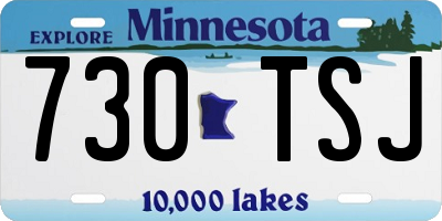 MN license plate 730TSJ