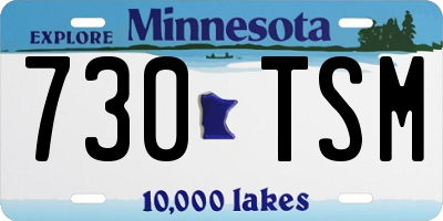 MN license plate 730TSM
