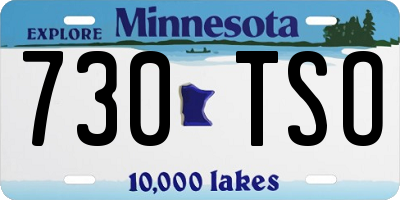 MN license plate 730TSO
