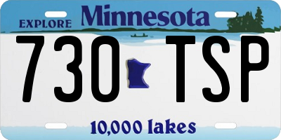 MN license plate 730TSP