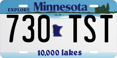 MN license plate 730TST
