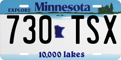 MN license plate 730TSX
