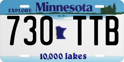 MN license plate 730TTB