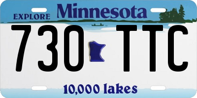 MN license plate 730TTC