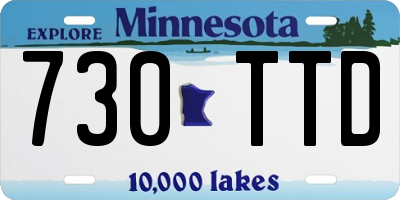 MN license plate 730TTD