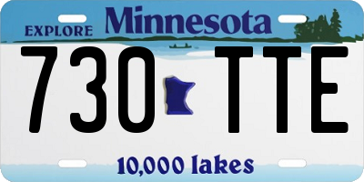 MN license plate 730TTE