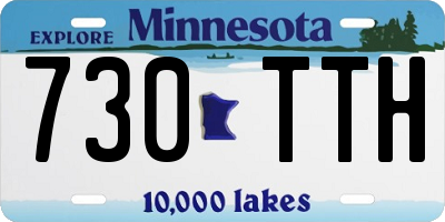 MN license plate 730TTH