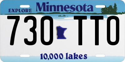 MN license plate 730TTO