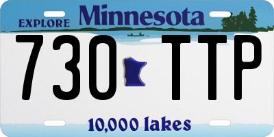 MN license plate 730TTP