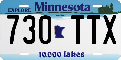 MN license plate 730TTX