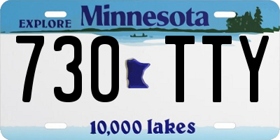 MN license plate 730TTY