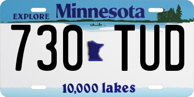 MN license plate 730TUD
