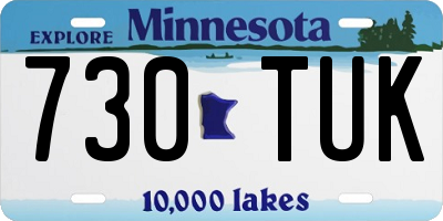 MN license plate 730TUK