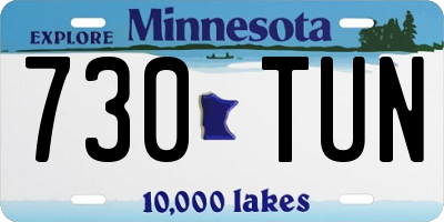 MN license plate 730TUN