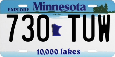 MN license plate 730TUW