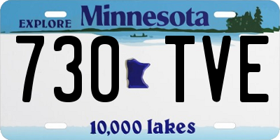 MN license plate 730TVE