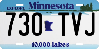 MN license plate 730TVJ