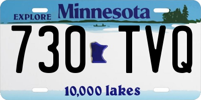 MN license plate 730TVQ