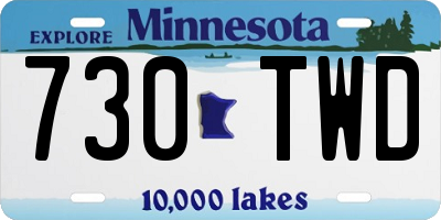 MN license plate 730TWD
