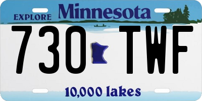 MN license plate 730TWF