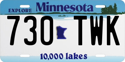 MN license plate 730TWK