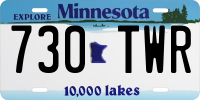 MN license plate 730TWR