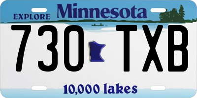 MN license plate 730TXB