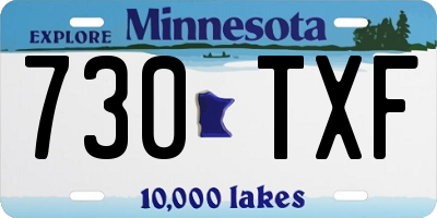 MN license plate 730TXF