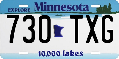 MN license plate 730TXG