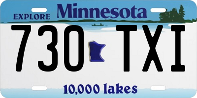 MN license plate 730TXI
