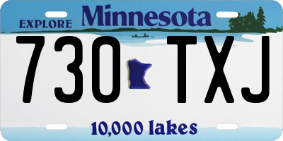 MN license plate 730TXJ