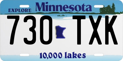 MN license plate 730TXK