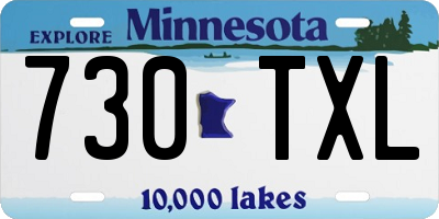 MN license plate 730TXL