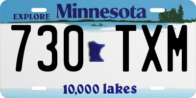 MN license plate 730TXM