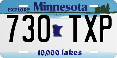 MN license plate 730TXP