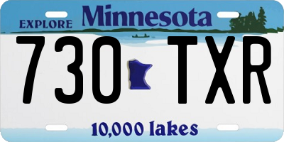 MN license plate 730TXR