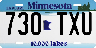 MN license plate 730TXU