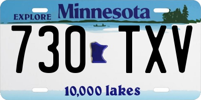 MN license plate 730TXV