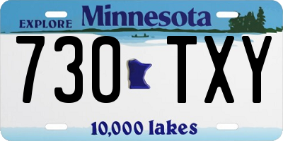 MN license plate 730TXY