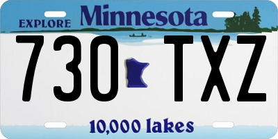 MN license plate 730TXZ
