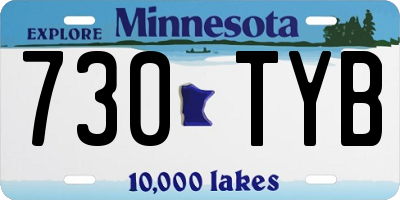 MN license plate 730TYB