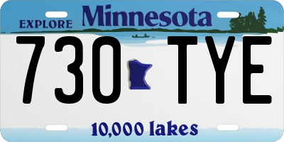 MN license plate 730TYE