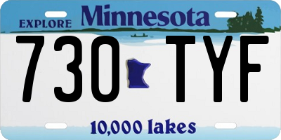 MN license plate 730TYF
