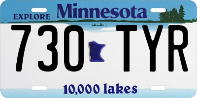 MN license plate 730TYR
