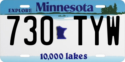 MN license plate 730TYW