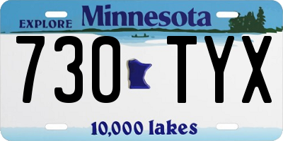 MN license plate 730TYX