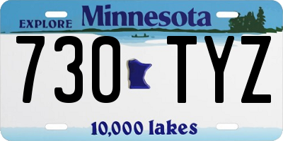 MN license plate 730TYZ