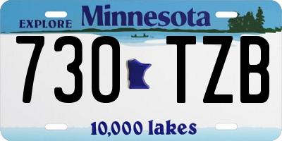 MN license plate 730TZB