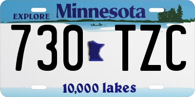 MN license plate 730TZC